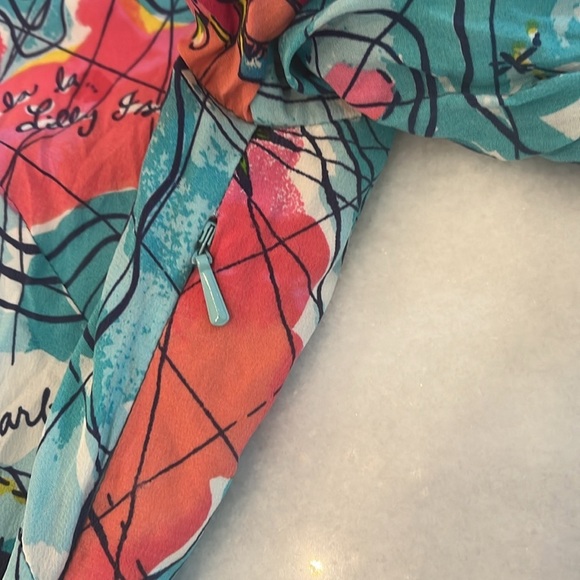 Lilly Pulitzer X Marks Spot 100% Silk dress map boat Size 0 - Picture 5 of 12